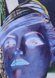 Kopf No#1, 2015, 29,7x21 cm, Farbstift